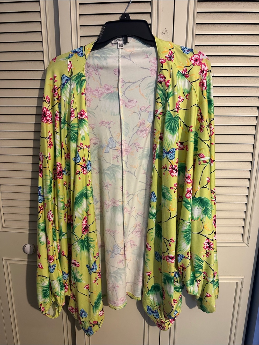 The Pioneer Woman Yellow Floral Open-Front Cardigan with Green Leaves